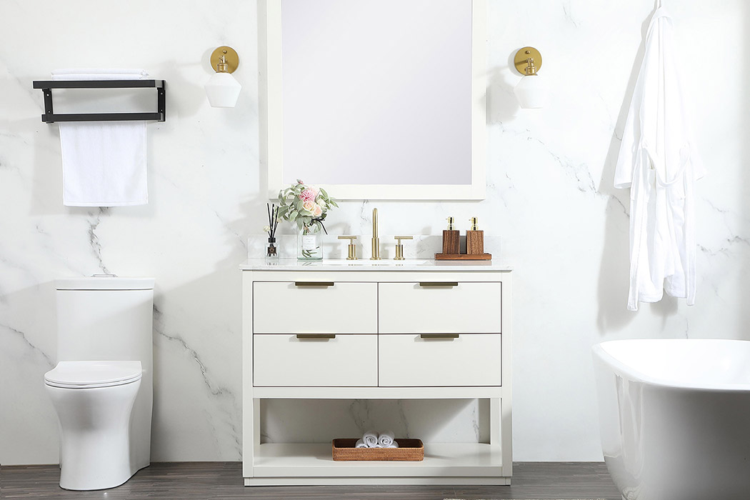 Elegant Bathroom Vanity - White (VF19242WH-BS)