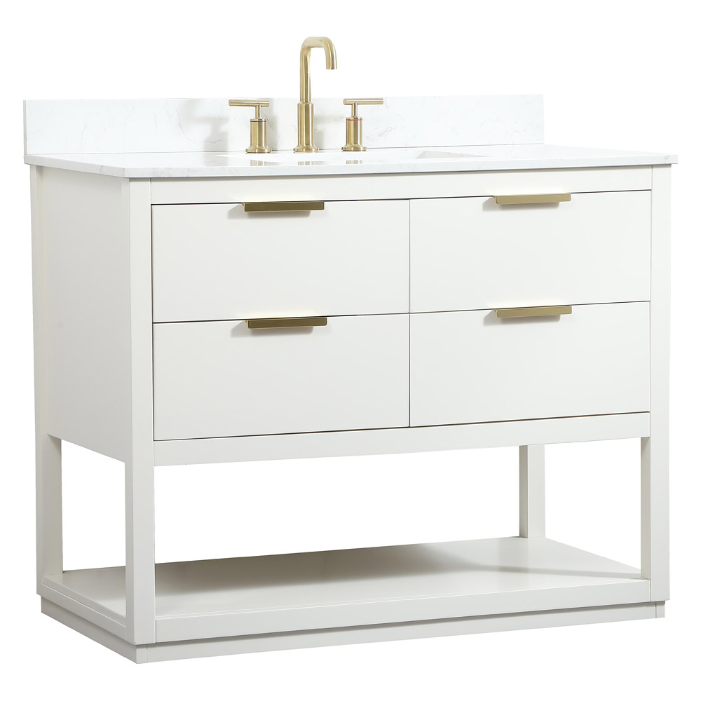 Elegant Bathroom Vanity - White (VF19242WH-BS)