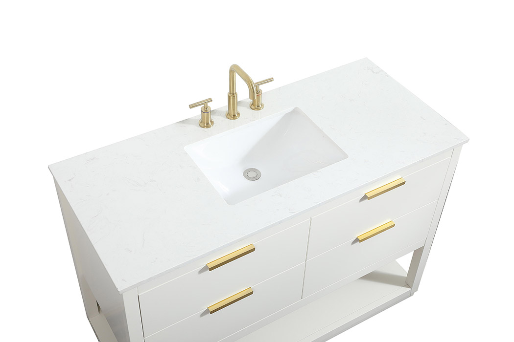 Elegant Bathroom Vanity - White (VF19248WH)
