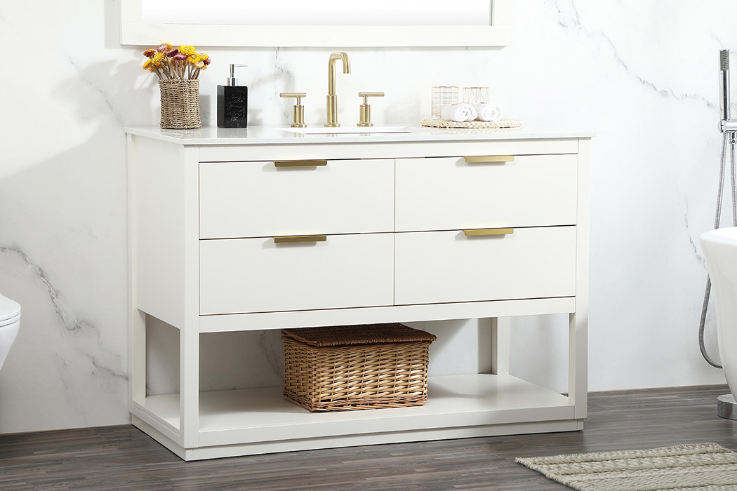 Elegant Bathroom Vanity - White (VF19248WH)