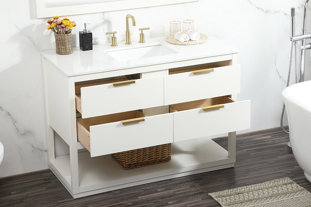 Elegant Bathroom Vanity - White (VF19248WH)