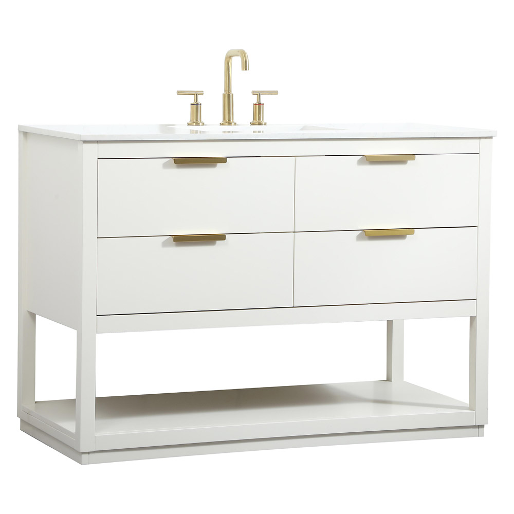 Elegant Bathroom Vanity - White (VF19248WH)