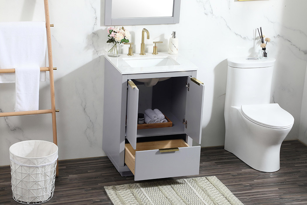 Elegant Bathroom Vanity - Gray (VF19424GR)