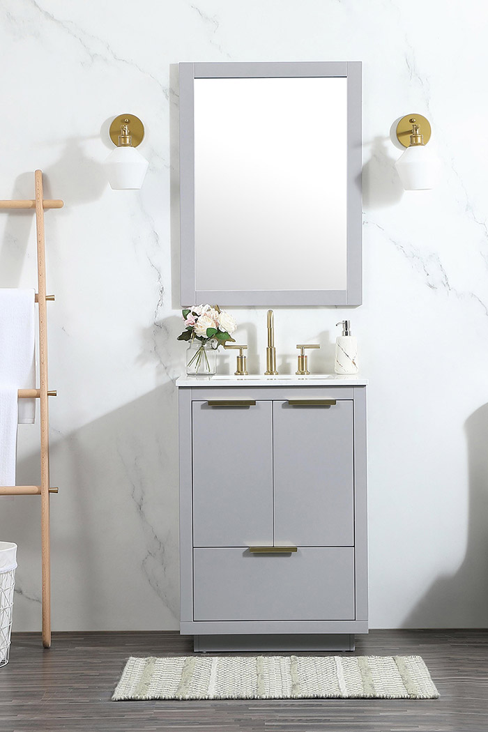 Elegant Bathroom Vanity - Gray (VF19424GR)
