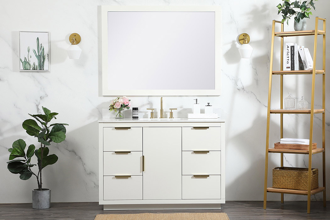 Elegant Bathroom Vanity - White (VF19448WH-BS)