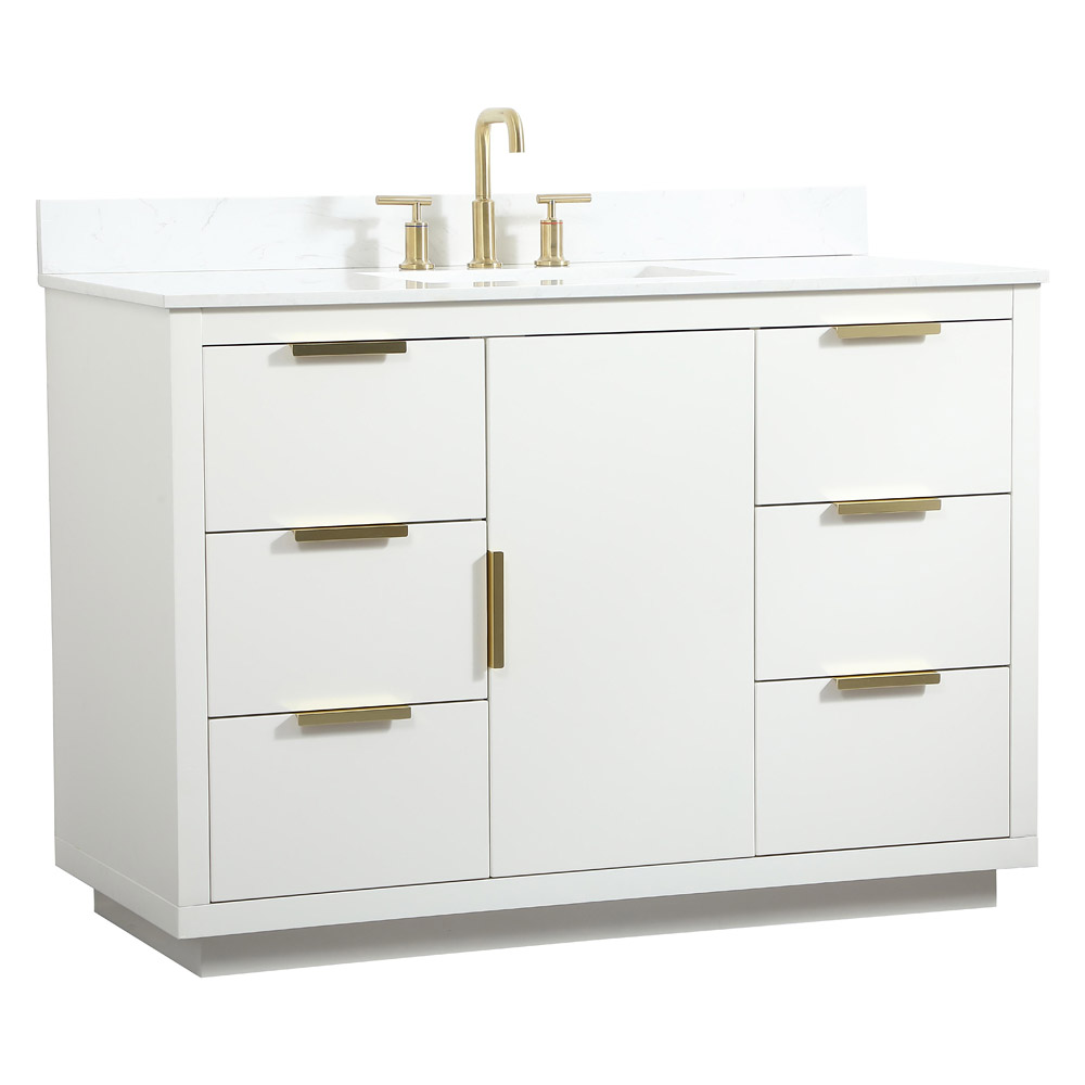 Elegant Bathroom Vanity - White (VF19448WH-BS)
