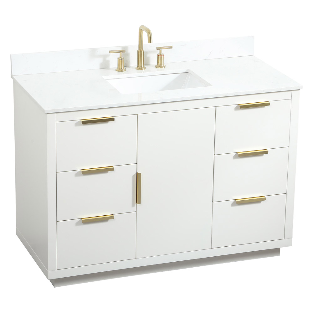 Elegant Bathroom Vanity - White (VF19448WH-BS)