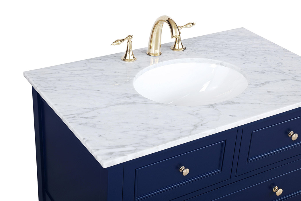 Elegant Bathroom Vanity - Blue, L 36" (VF27036BL)