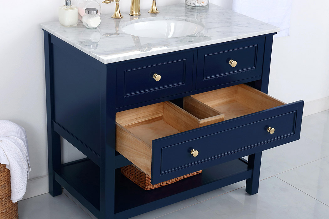 Elegant Bathroom Vanity - Blue, L 36" (VF27036BL)