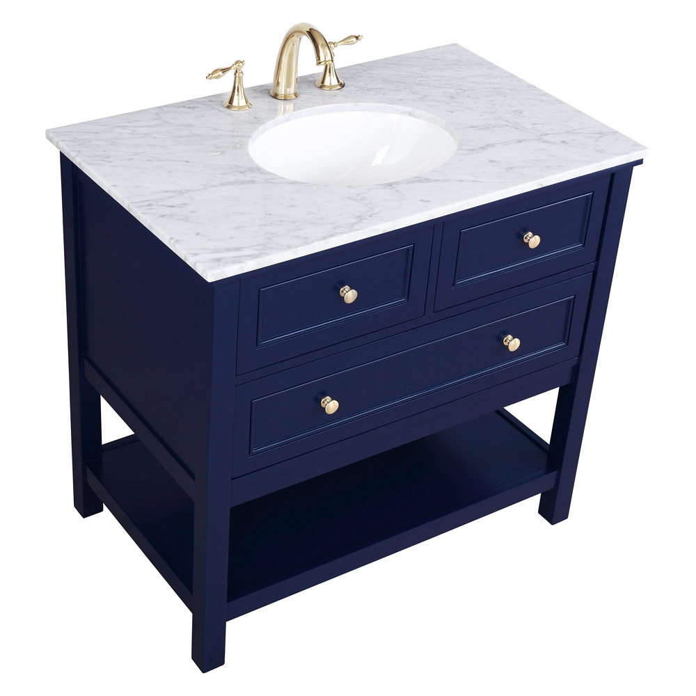 Elegant Bathroom Vanity - Blue, L 36" (VF27036BL)