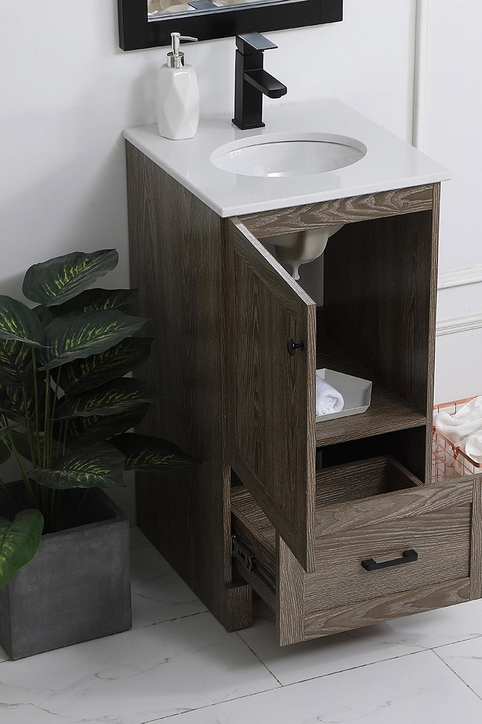 Elegant Bathroom Vanity - Weathered oak (VF2818WO)