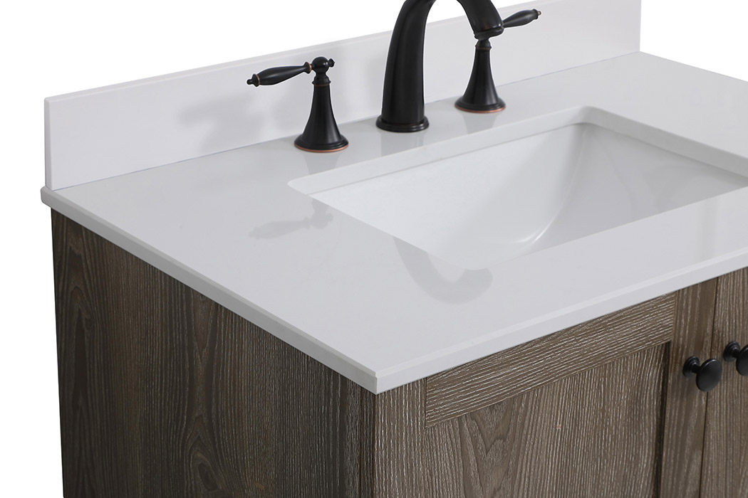 Elegant Bathroom Vanity - Weathered oak (VF2830WO-BS)