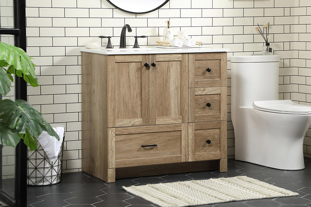 Elegant Bathroom Vanity - Natural Oak (VF2836NT)