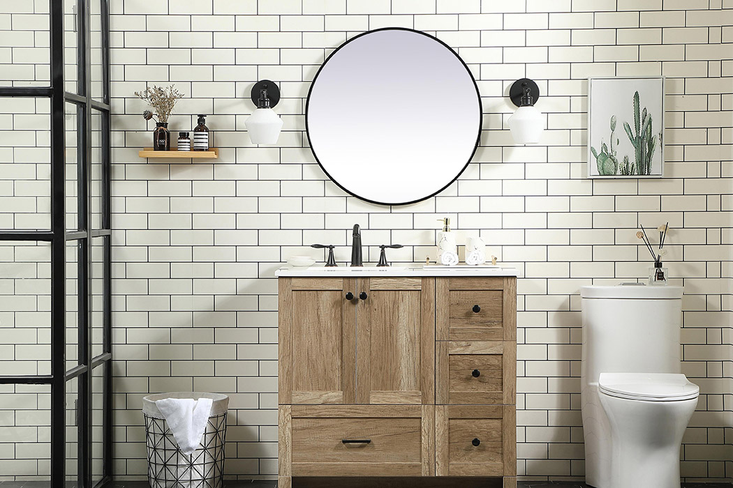 Elegant Bathroom Vanity - Natural Oak (VF2836NT)