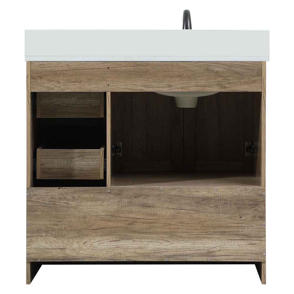 Elegant Bathroom Vanity - Natural Oak (VF2836NT-BS)