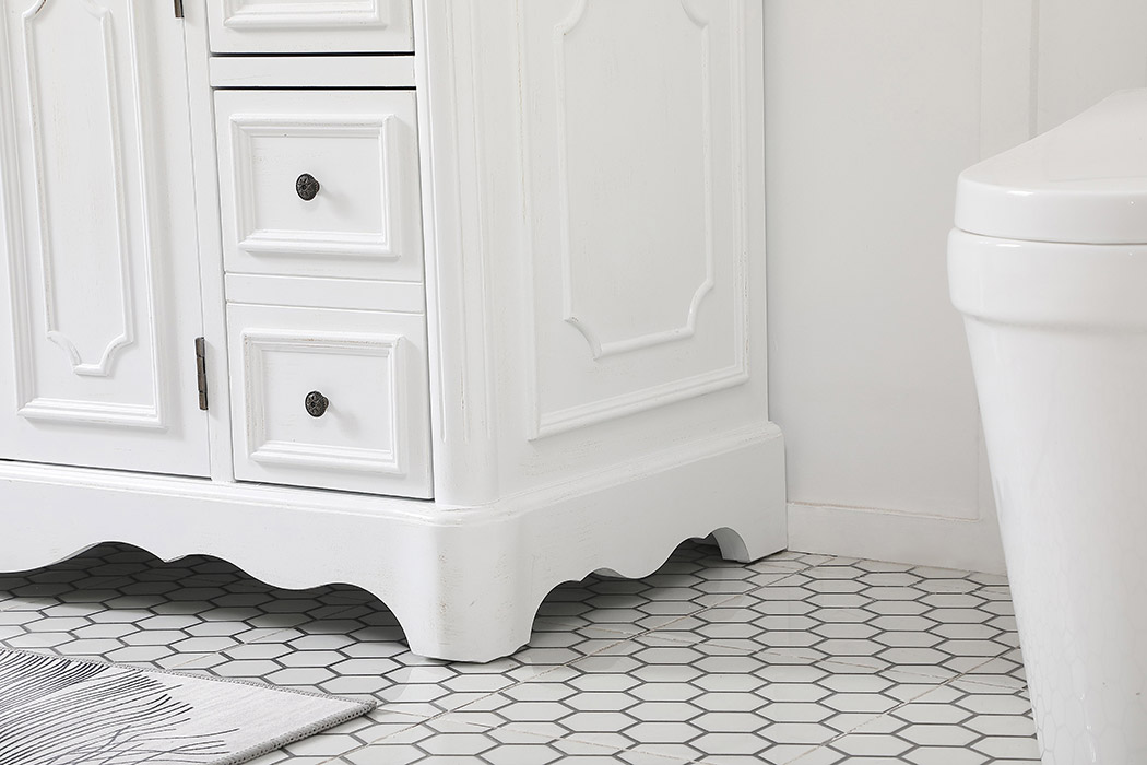 Elegant Bathroom Vanity - Antique White (VF30448AW)