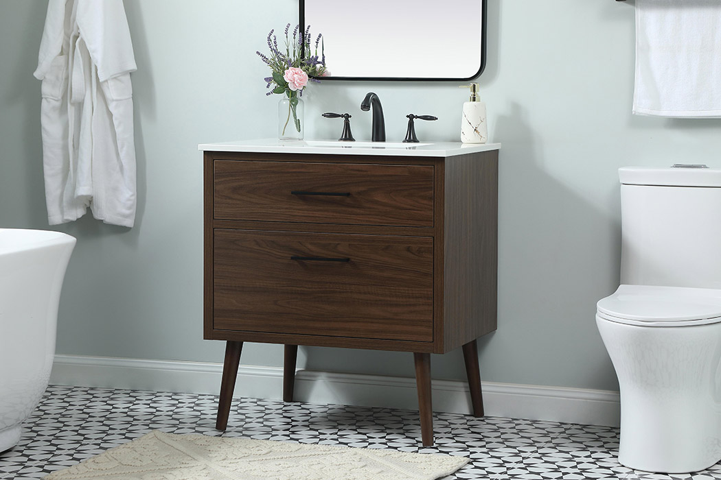 Elegant Bathroom Vanity - Walnut (VF41030MWT)