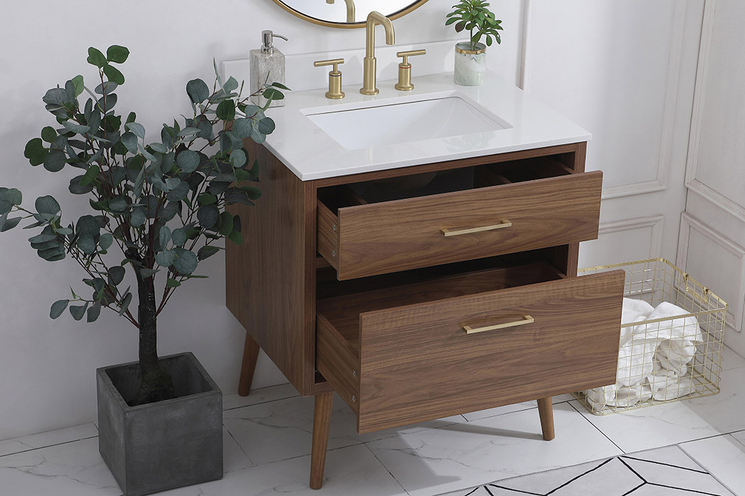 Elegant Bathroom Vanity - Walnut Brown (VF41030WB-BS)