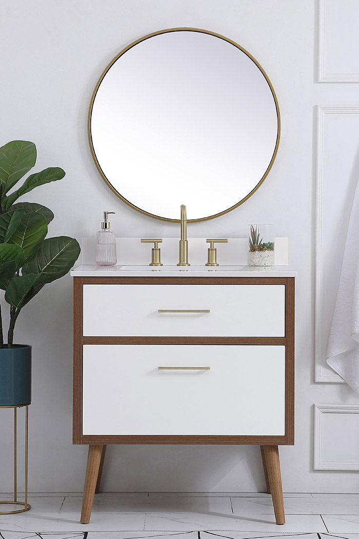 Elegant Bathroom Vanity - White (VF41030WH-BS)
