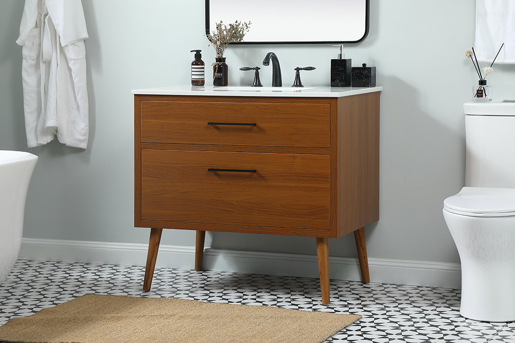 Elegant Bathroom Vanity - Teak (VF41036MTK)