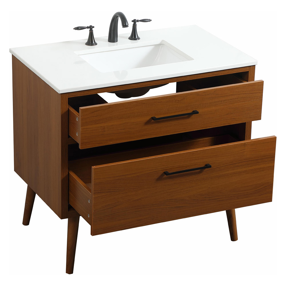 Elegant Bathroom Vanity - Teak (VF41036MTK)