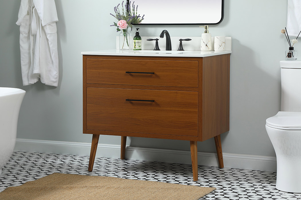 Elegant Bathroom Vanity - Teak (VF41036MTK-BS)