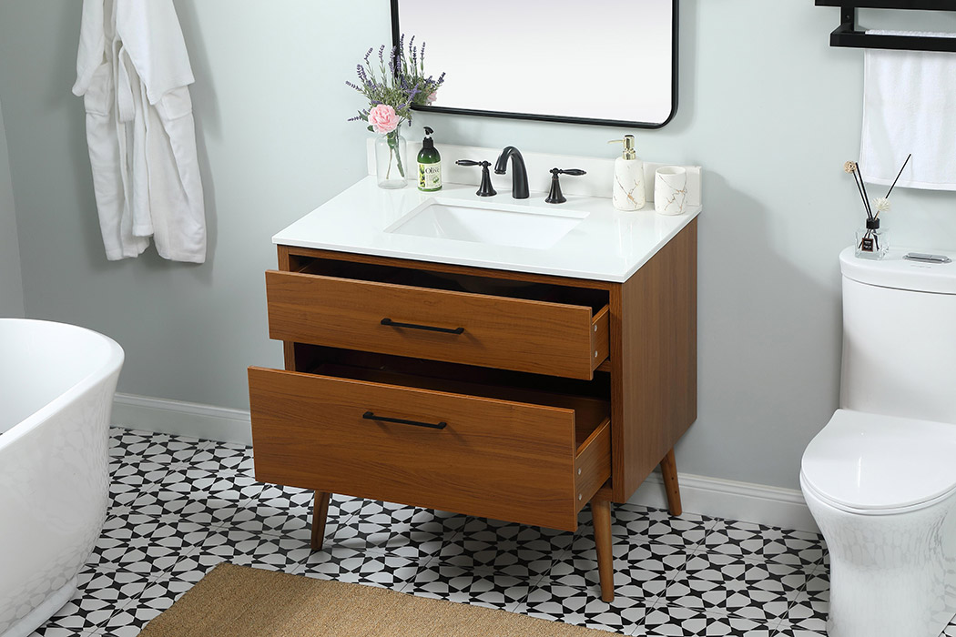Elegant Bathroom Vanity - Teak (VF41036MTK-BS)