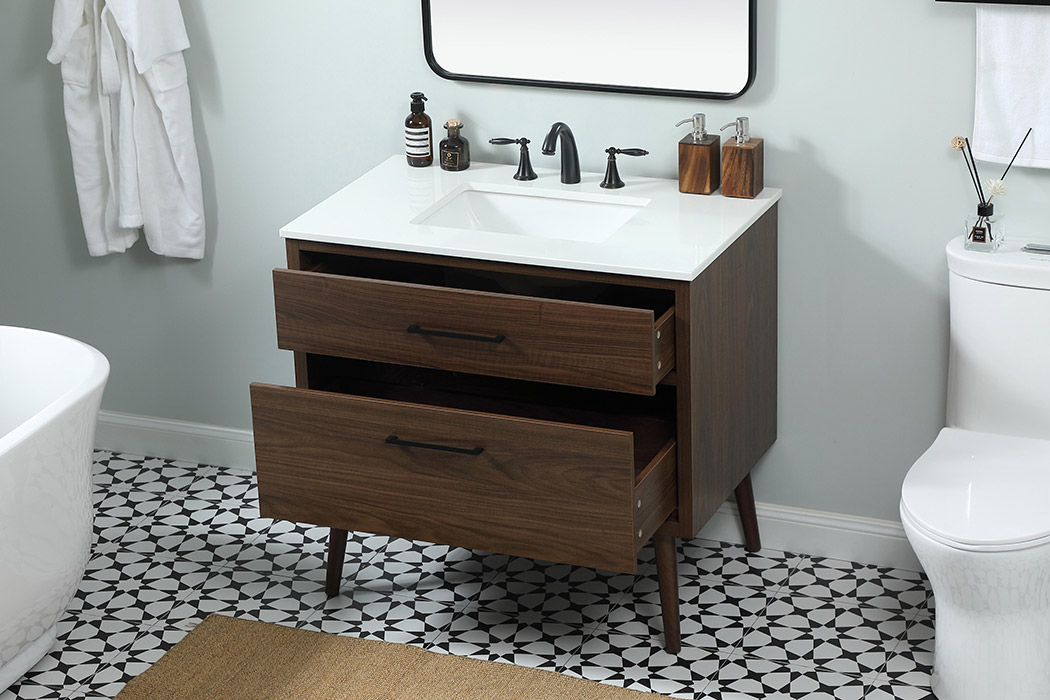 Elegant Bathroom Vanity - Walnut (VF41036MWT)