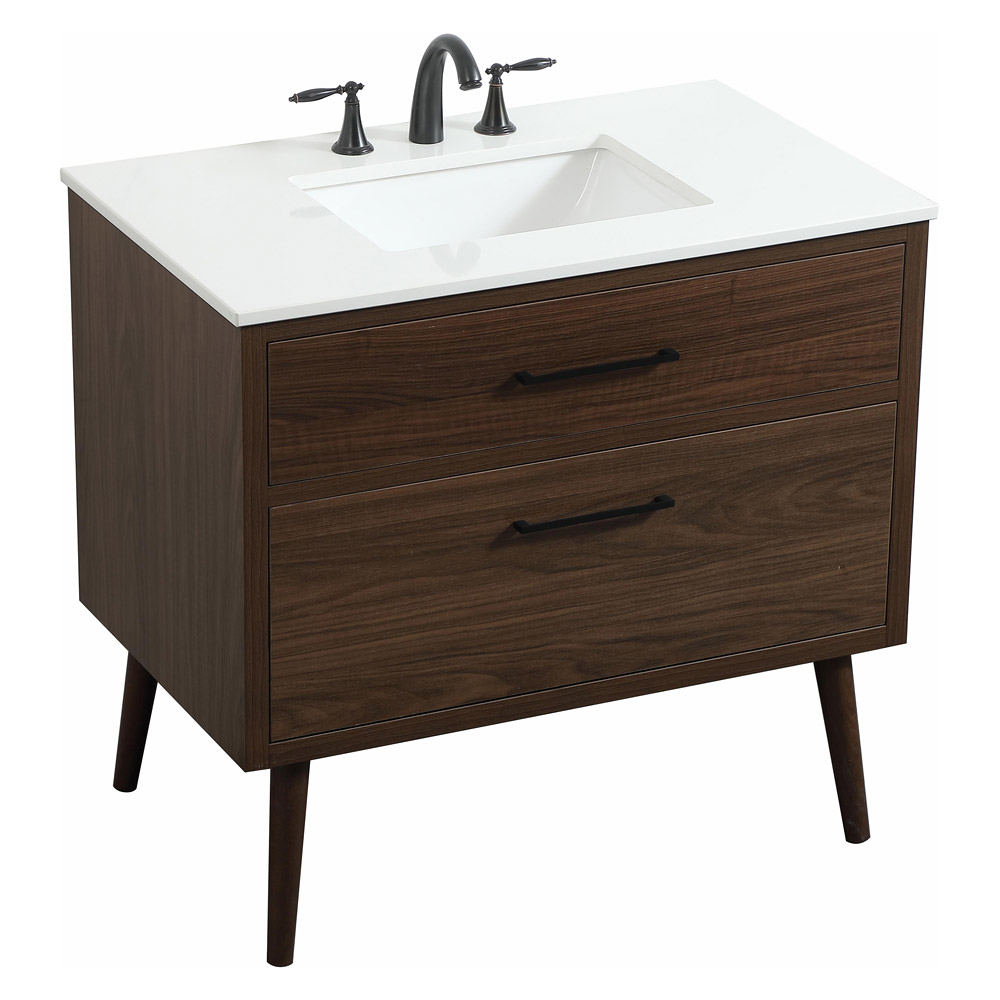 Elegant Bathroom Vanity - Walnut (VF41036MWT)