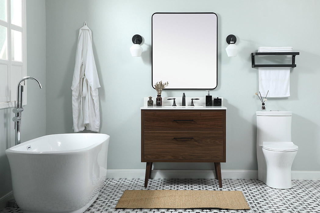 Elegant Bathroom Vanity - Walnut (VF41036MWT-BS)