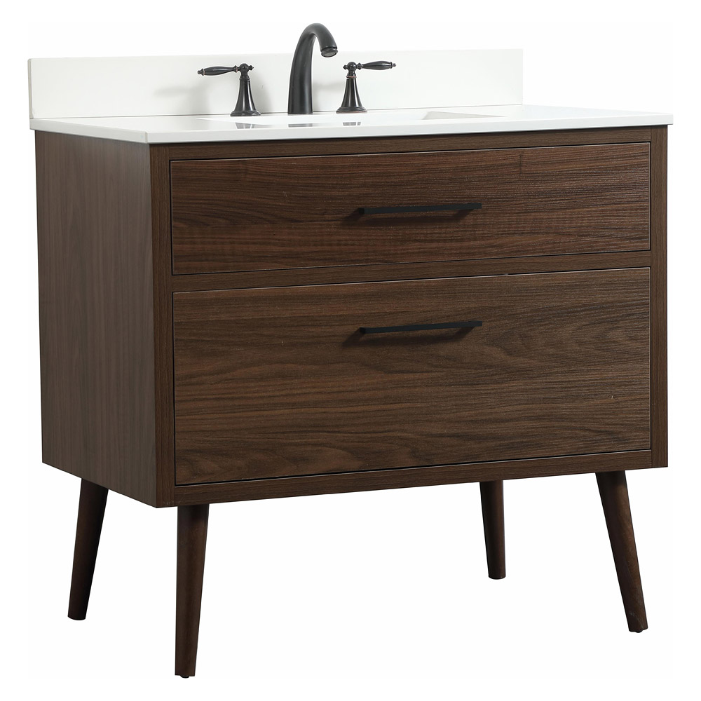Elegant Bathroom Vanity - Walnut (VF41036MWT-BS)
