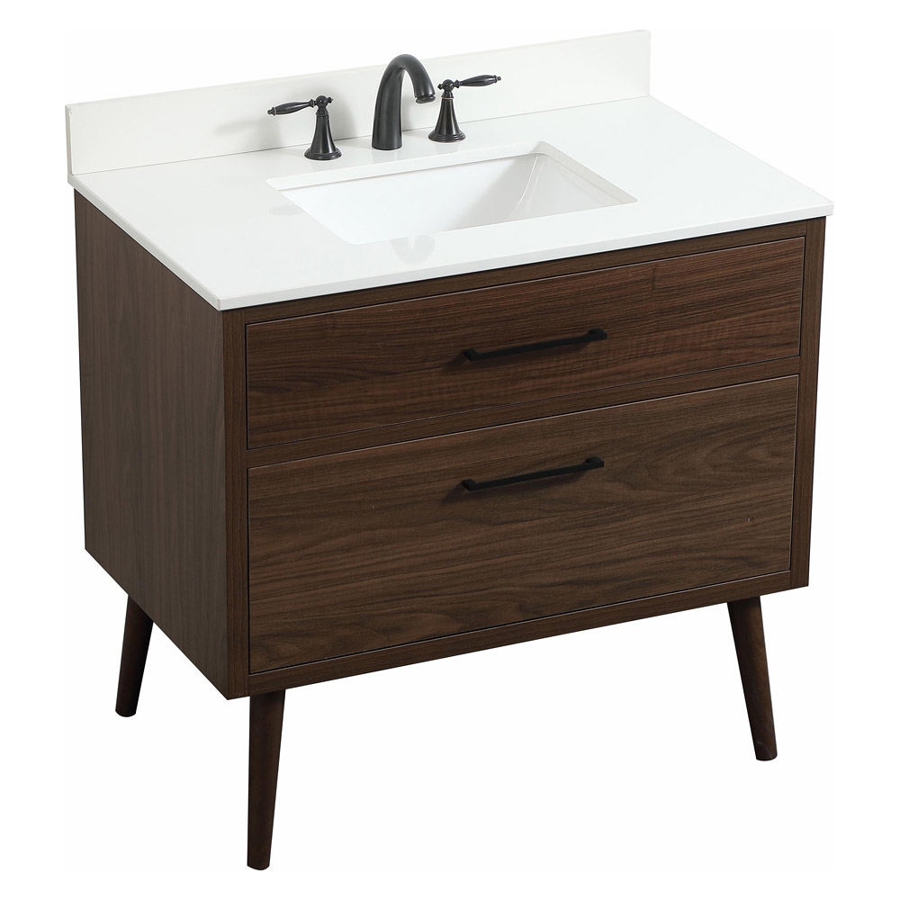 Elegant Bathroom Vanity - Walnut (VF41036MWT-BS)