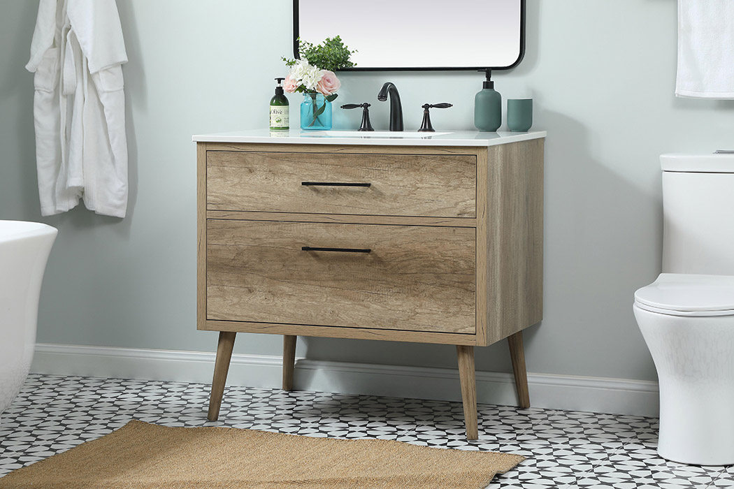 Elegant Bathroom Vanity - Natural Oak (VF41036NT)
