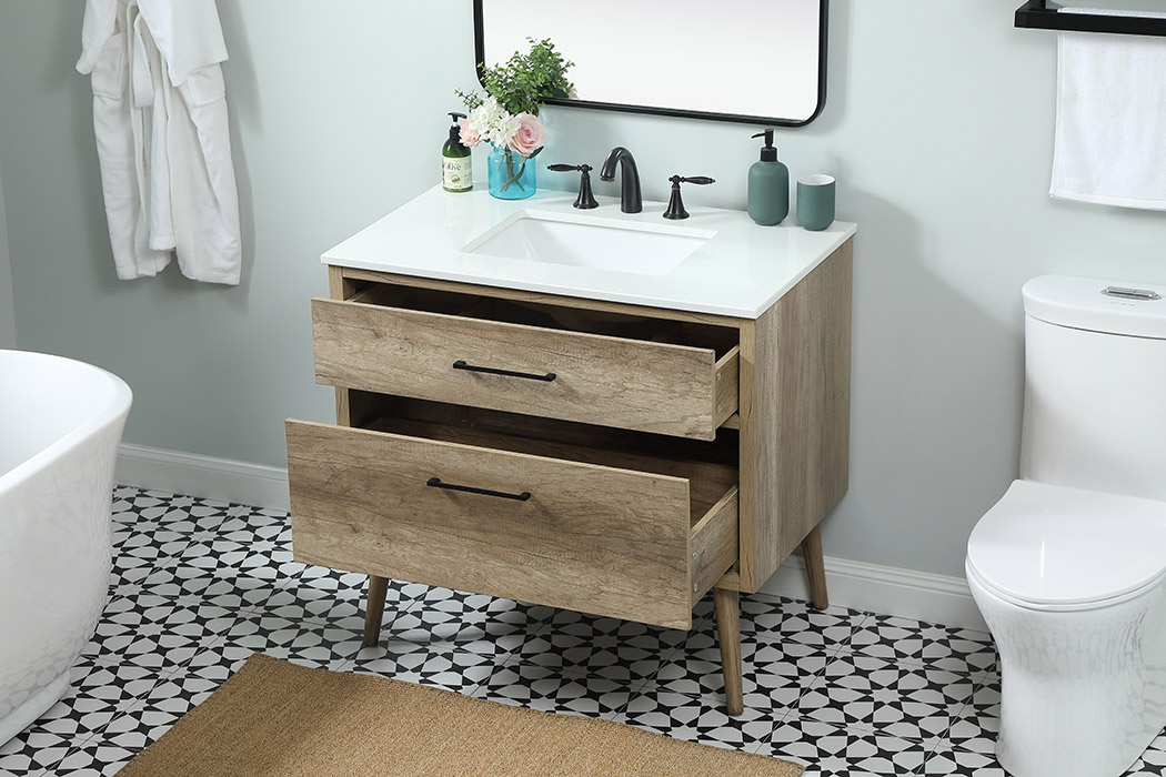 Elegant Bathroom Vanity - Natural Oak (VF41036NT)