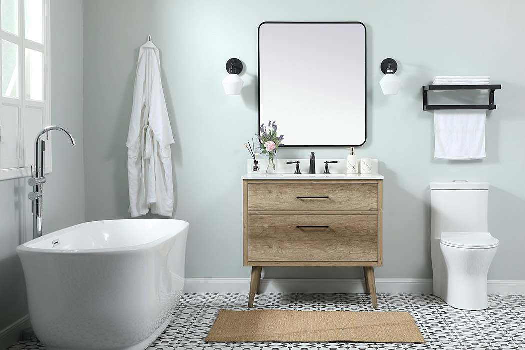 Elegant Bathroom Vanity - Natural Oak (VF41036NT-BS)