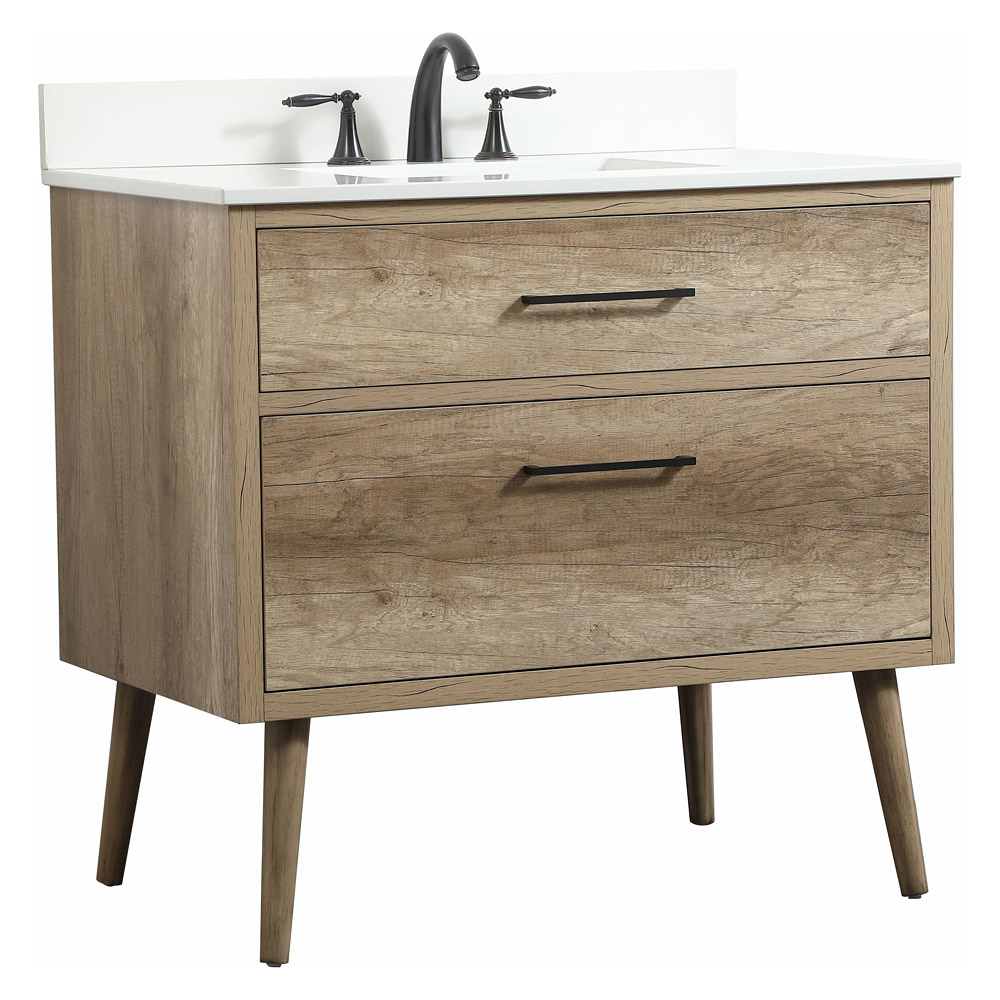 Elegant Bathroom Vanity - Natural Oak (VF41036NT-BS)