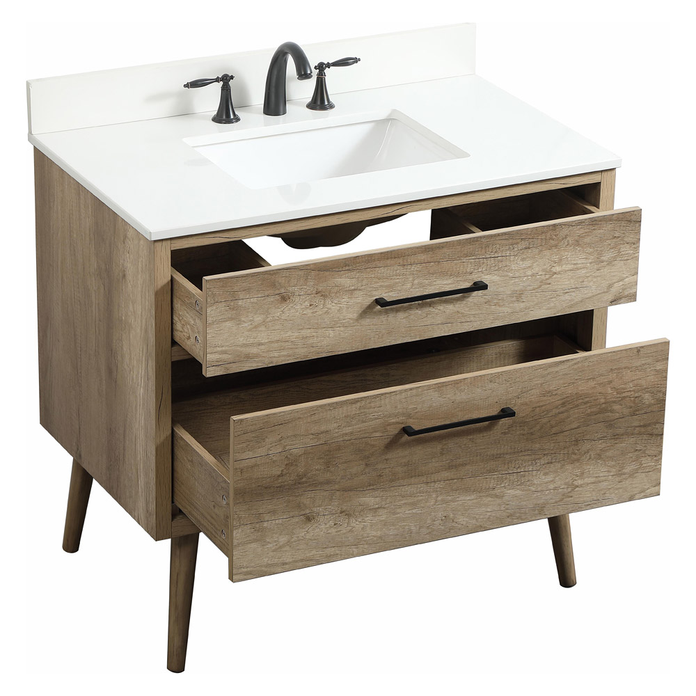 Elegant Bathroom Vanity - Natural Oak (VF41036NT-BS)