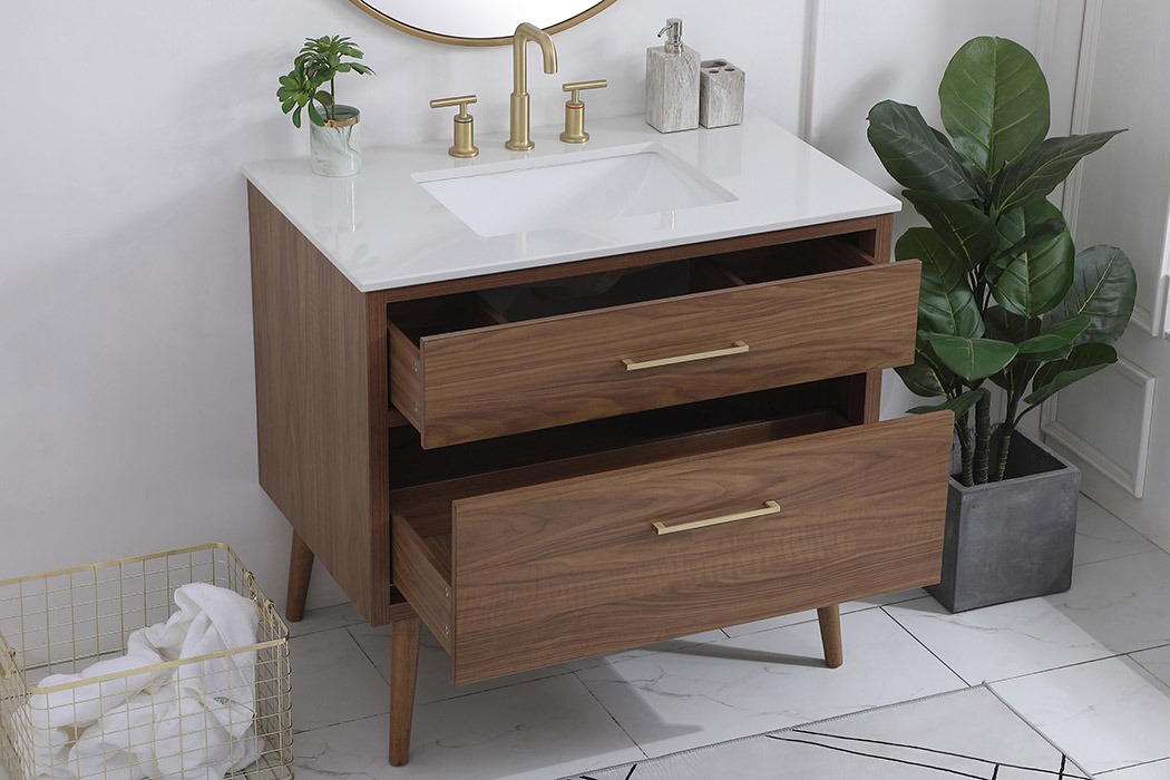 Elegant Bathroom Vanity - Walnut Brown (VF41036WB)