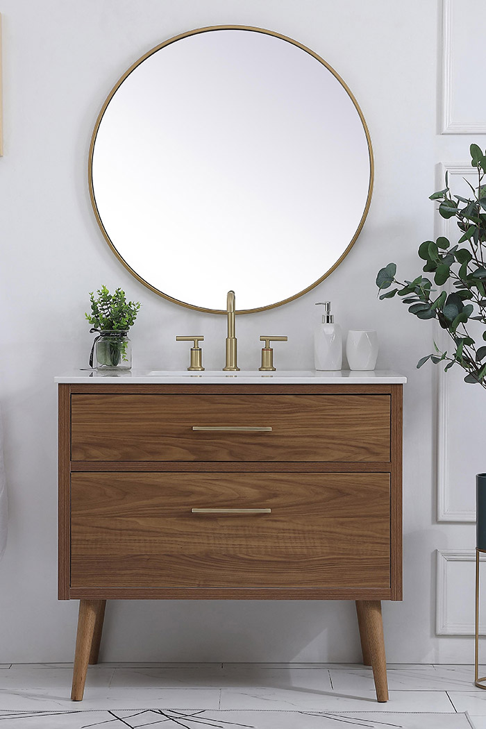 Elegant Bathroom Vanity - Walnut Brown (VF41036WB)