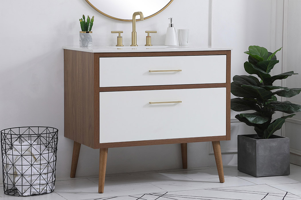 Elegant Bathroom Vanity - White (VF41036WH)