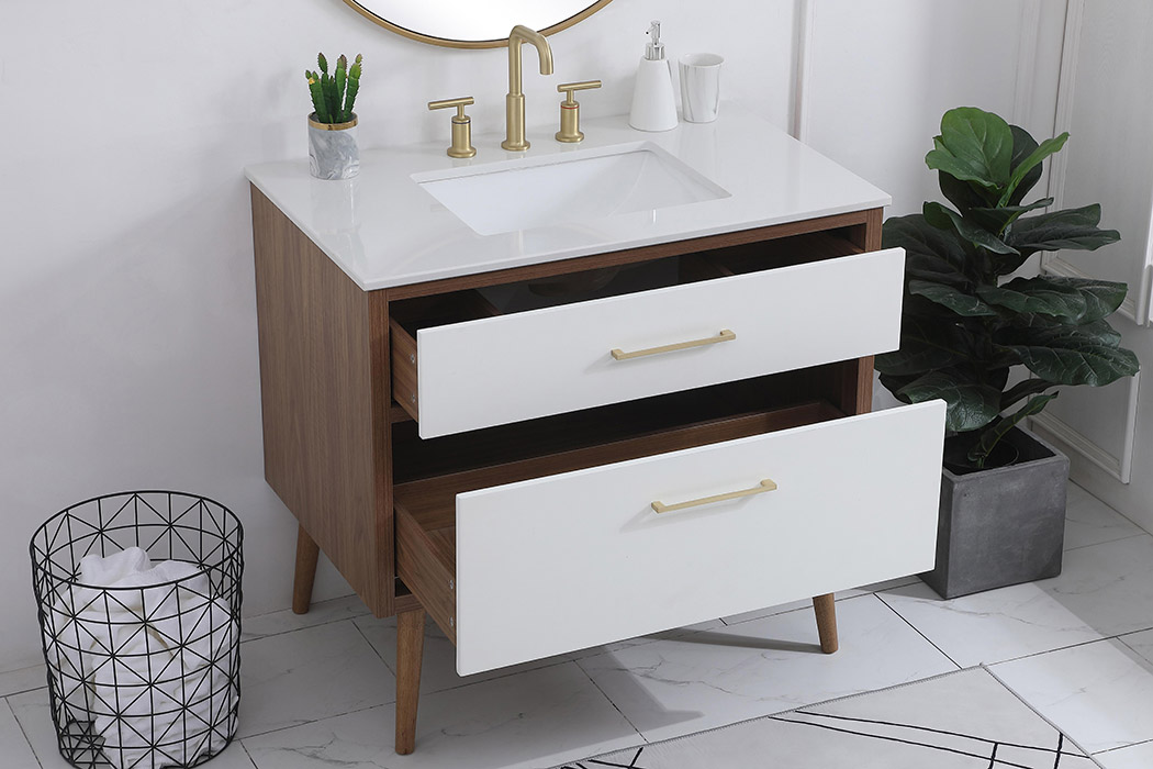 Elegant Bathroom Vanity - White (VF41036WH)