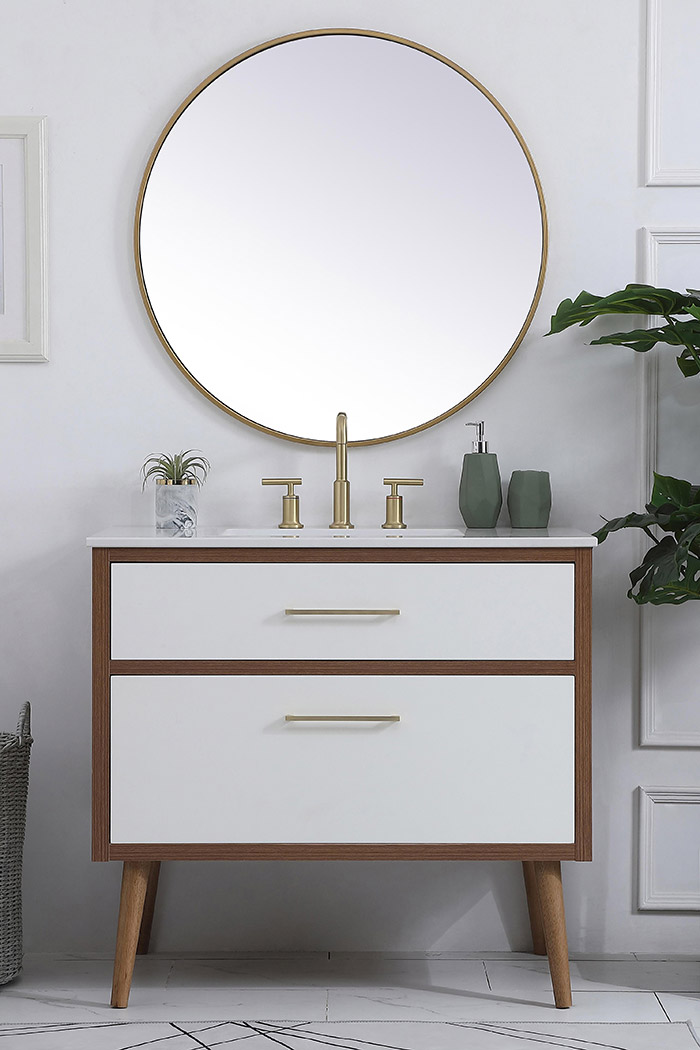 Elegant Bathroom Vanity - White (VF41036WH)