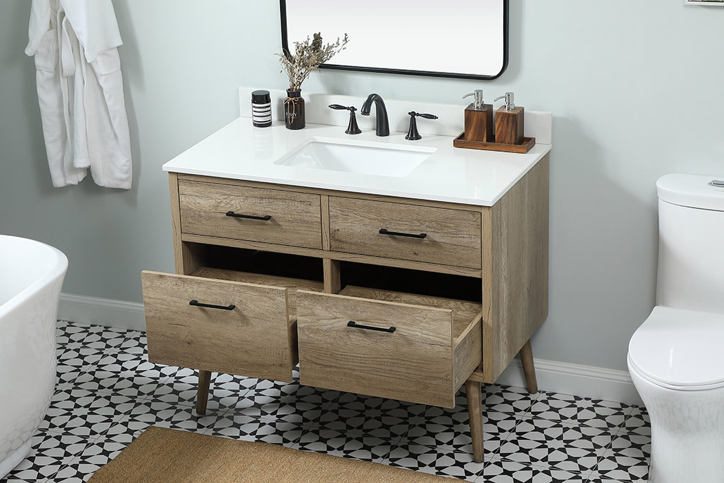 Elegant Bathroom Vanity - Natural Oak (VF41042NT-BS)