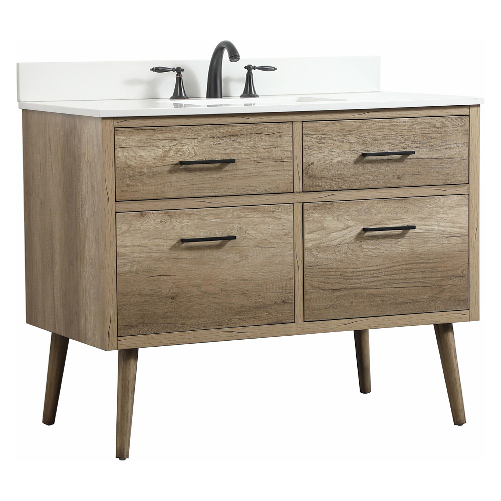 Elegant Bathroom Vanity - Natural Oak (VF41042NT-BS)