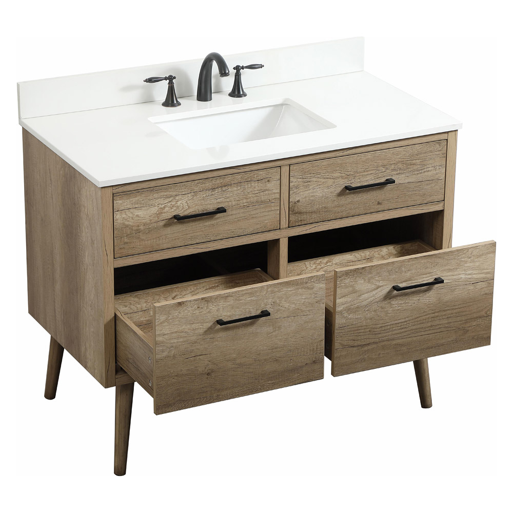 Elegant Bathroom Vanity - Natural Oak (VF41042NT-BS)