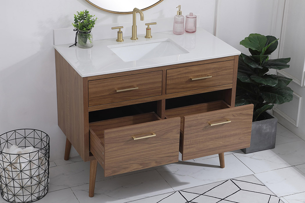 Elegant Bathroom Vanity - Walnut Brown (VF41042WB-BS)