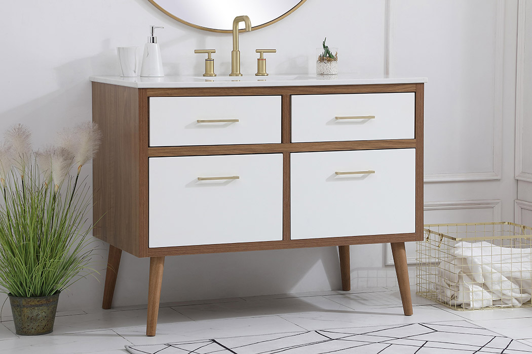 Elegant Bathroom Vanity - White (VF41042WH)