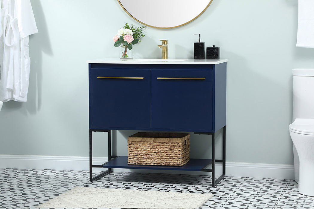 Elegant Bathroom Vanity - Blue (VF42536MBL)