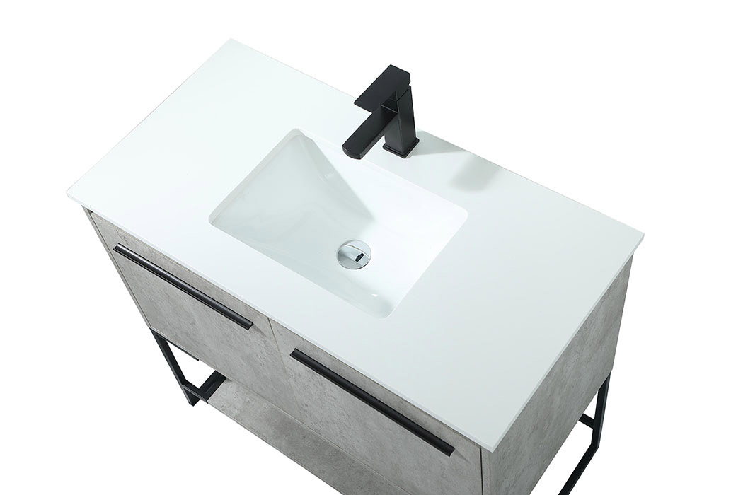 Elegant Bathroom Vanity - Concrete Gray (VF42536MCG)