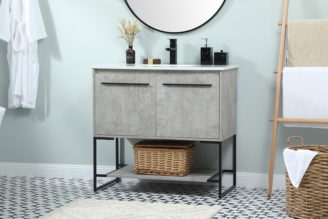 Elegant Bathroom Vanity - Concrete Gray (VF42536MCG)
